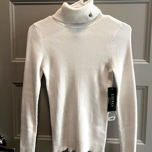 Ralph Lauren white logo turtleneck